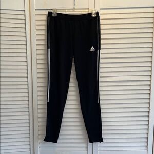 Adidas Black Joggers with White Stripes